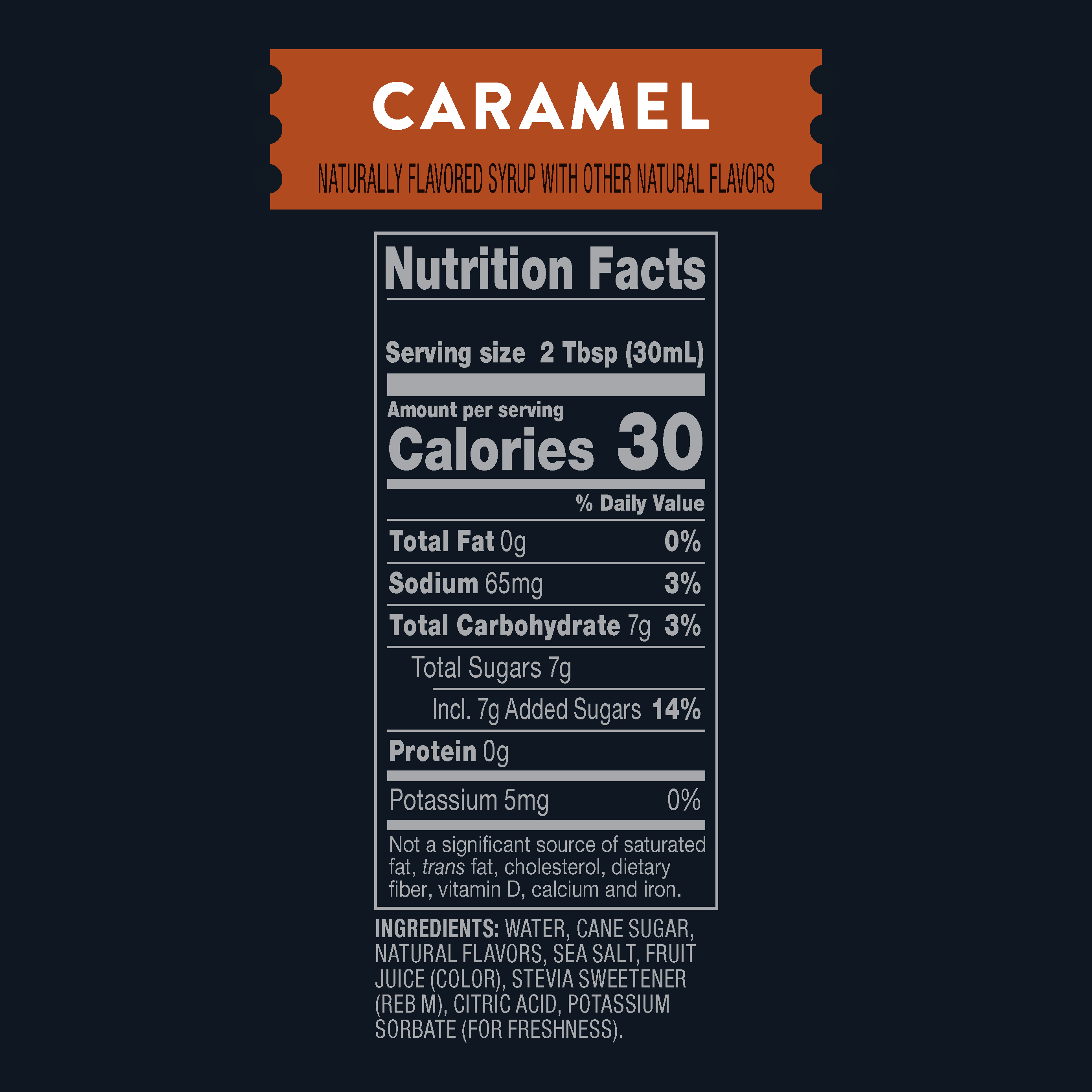 Flavored Caramel Syrup Nutrition Facts