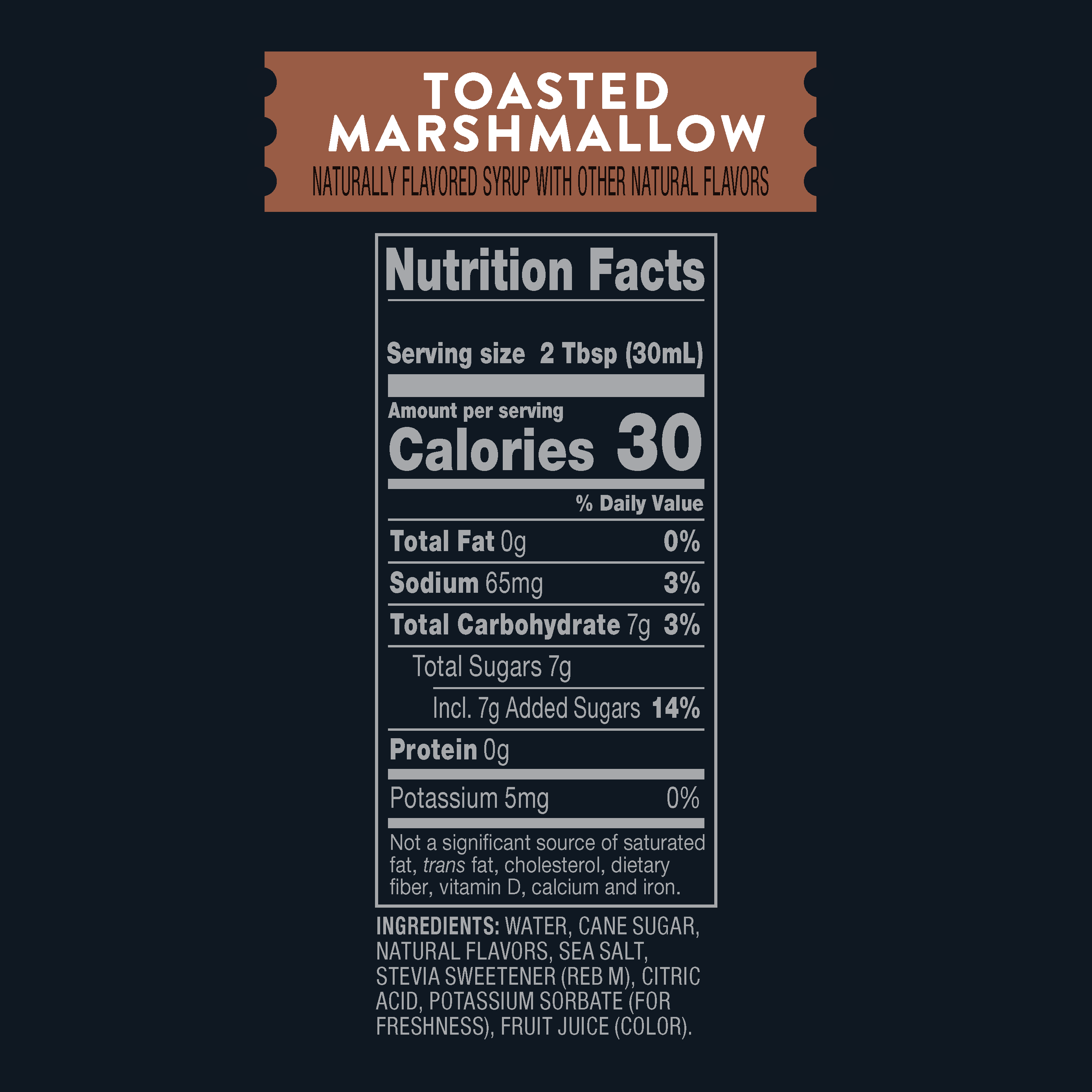 Flavored Toasted Marshmallow Syrup Nutrition Facts